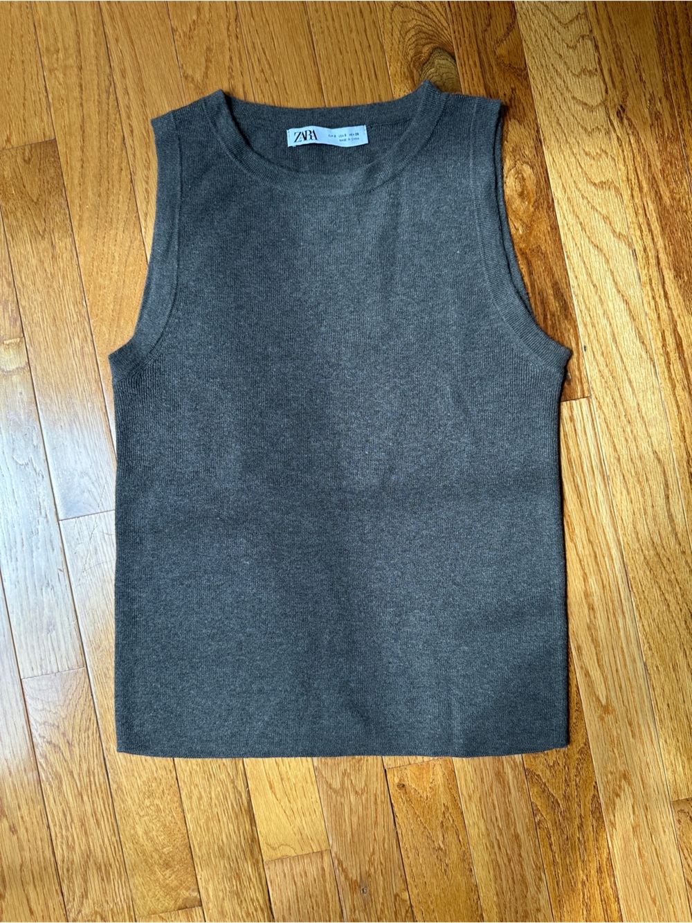 Zara Charcoal Gray Ribbed Knit